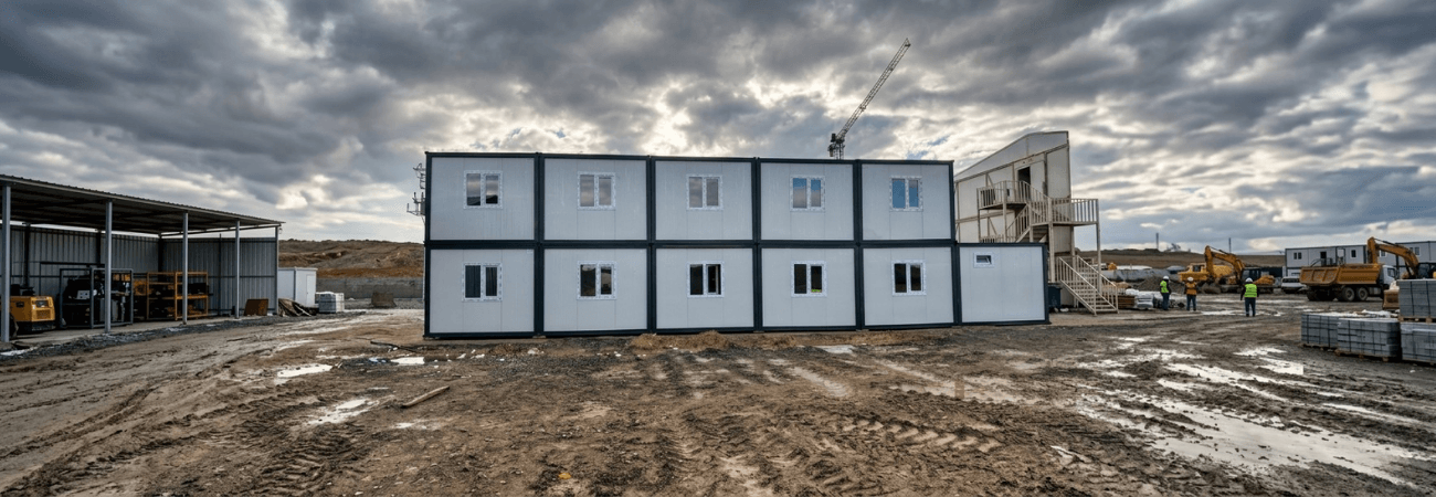 Dayanıklı modüler şantiye yatakhane konteyner kompleksi Alyans Prefabrik