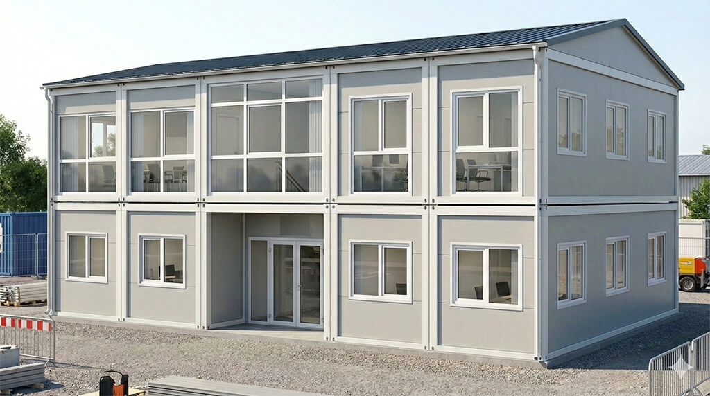 212 m² prefabrik ofis binası dış görünümü