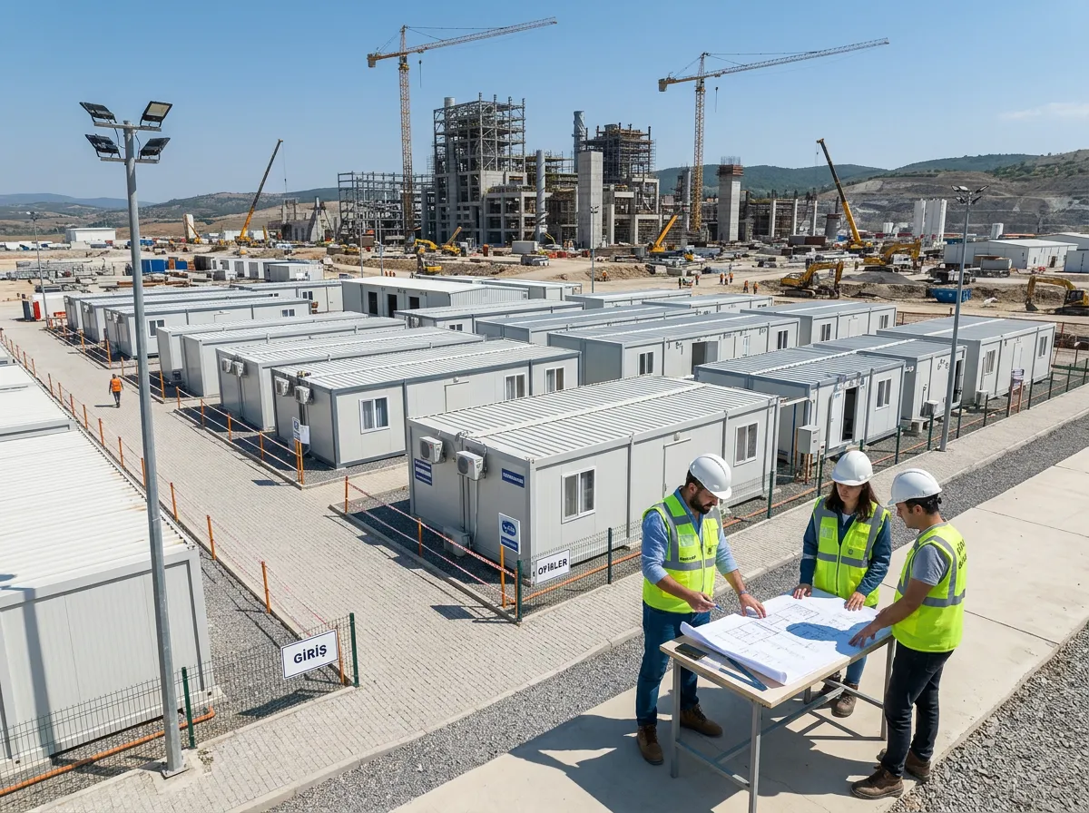 Prefabrik ve modüler şantiye yapıları; çalışanların yönetim, konaklama, beslenme, hijyen ve dinlenme ihtiyaçlarının düzenli şekilde karşılanmasına yardımcı olur.